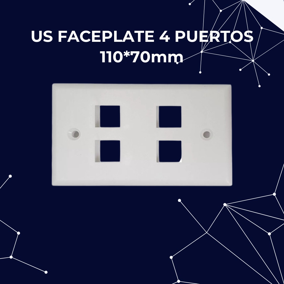 SKU FACEPLATEUS4PORTWHITE